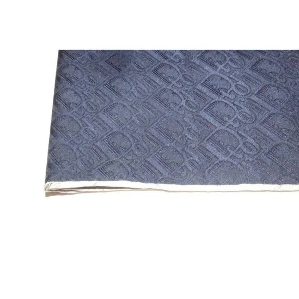 Dior Navy Oblique Trotter Print Logo Scarf Wrap